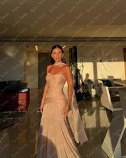 Sweetheart Prom Dresses Sheath Sleeveless Pleated Floor Length Party Dresses