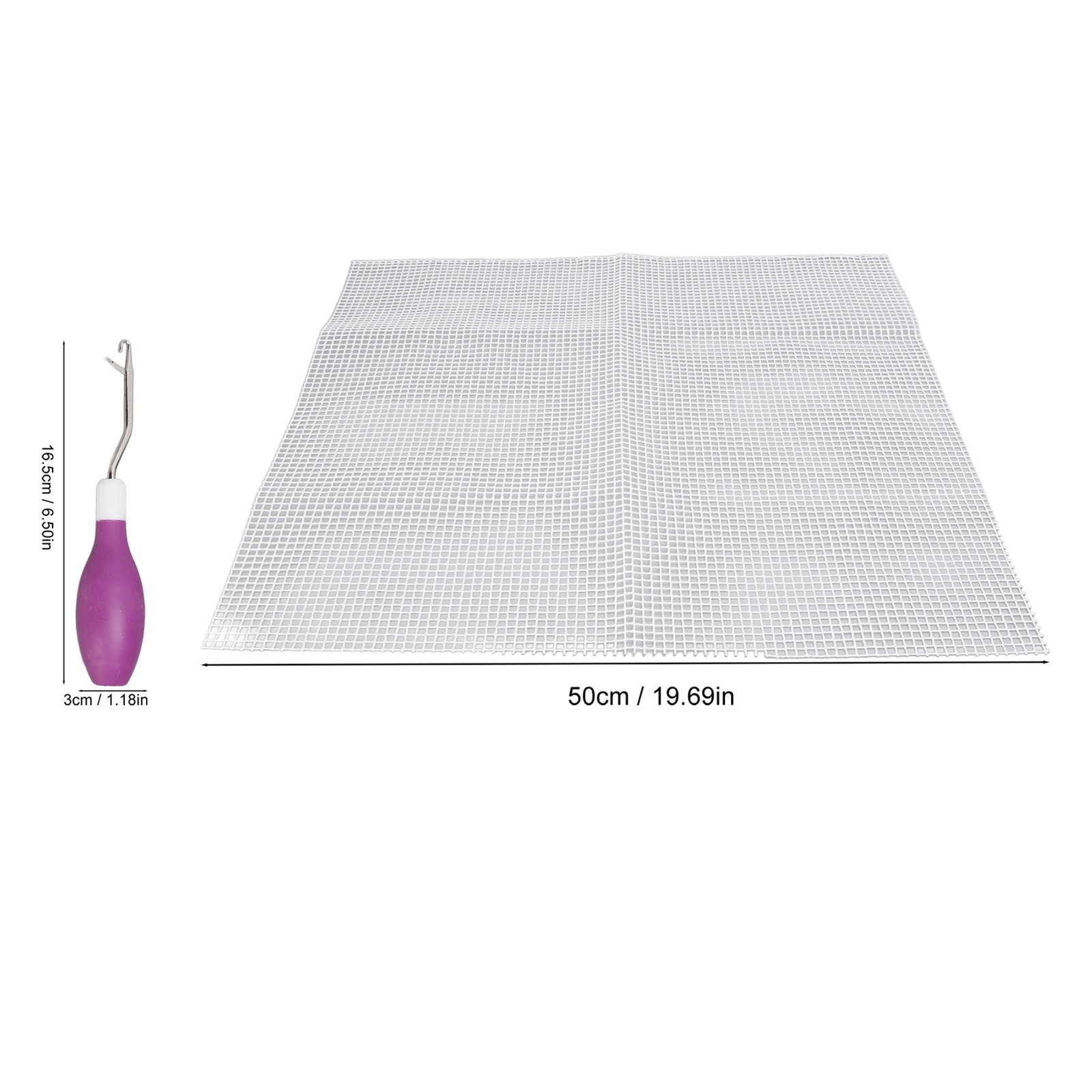Blank Rug Hooking Mesh Latch Hook Tool Metal Rubber For Carpet Making