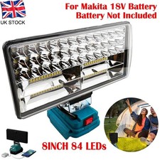 8" LED Work Light For Makita 18V BL Battery USB/Type-C Workshop Flashlight Torch