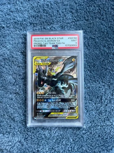 Pokemon Pikachu & Zekrom GX SM168 PSA 9 Mint Sun/Moon Tag Team Promo Holo 💎🔥