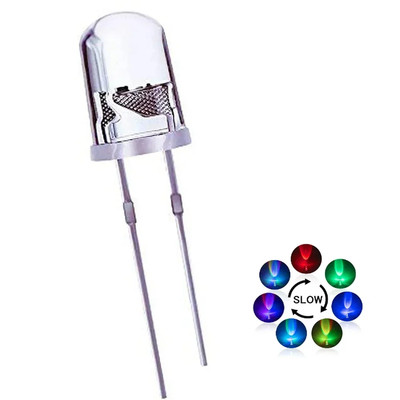 50x 5mm Multicolor blinkende LED Diode 2 Pin klare Linse elektronisches Bauteil