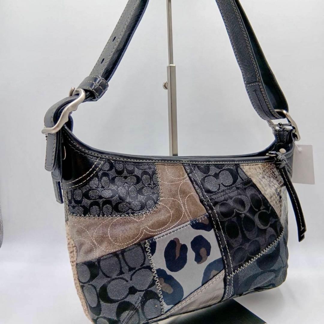 COACH PATCHWORK EXOTIC LEATHER STUDS PUNCHING DEN… - image 4