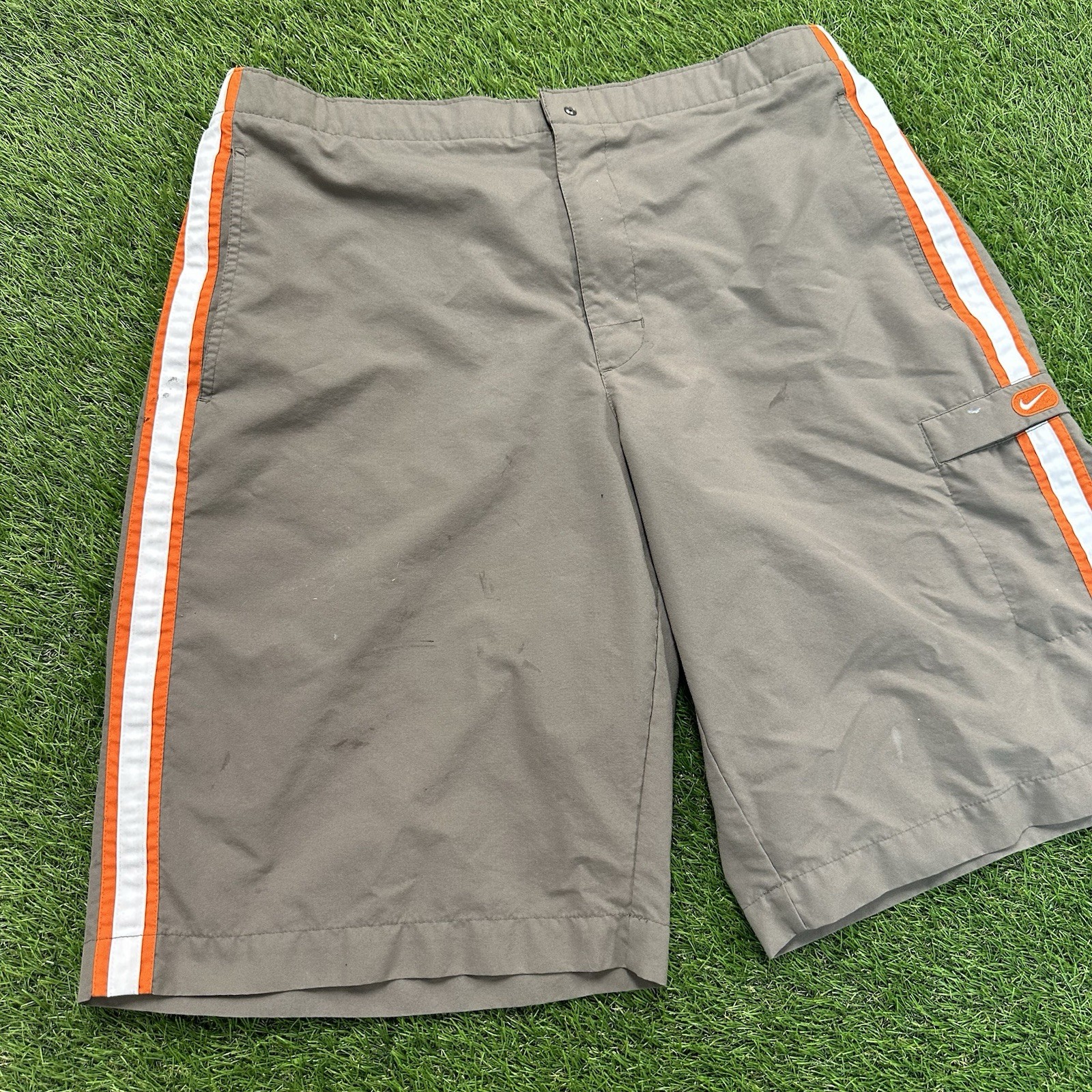 Vintage 2000s Y2K Nike Basic gray & orange lightw… - image 2