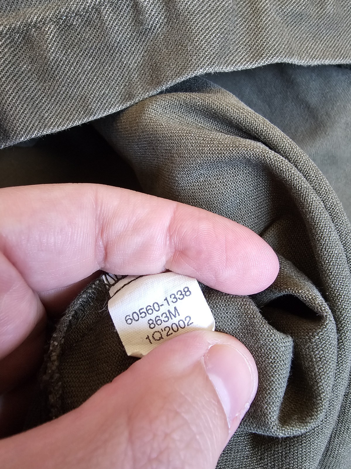 Vintage Levi's Canvas Work Shirt Small Olive Green Heavyweight Cotton Button Y2K image 7