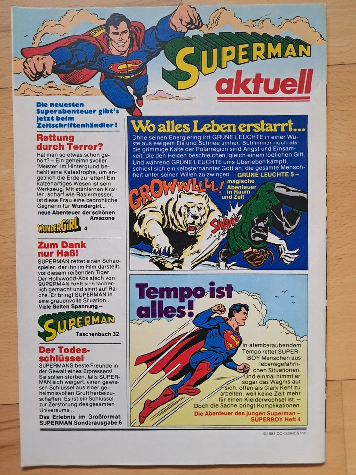 Superman präsentiert Roter Blitz Nr.5 von 1981 - TOP Z1 Ehapa Comicheft - Bild 2 von 3