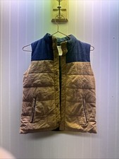 Tommy Bahama Coat Boys L Puffer Vest Preppy Kids Jacket Youth Tan 10/12 G2