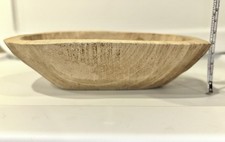 Hand Carved Wooden Dough Bowl Trinket Bowl Oval