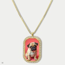 New Cute Pug Dog Breed Fashion Pendant Necklace Chain Picture Dog Tag Chain Gift