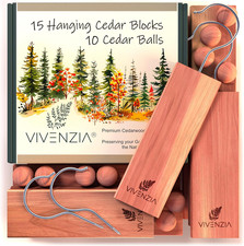 Cedar Blocks for Clothes Storage 25Pcs 15 Hang-Ups, 10 Balls , Cedar Blocks for