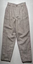VTG Georgio Sant Angelo Collectible Gold Wool Plaid Trouser Pants Sz 6 26x30 