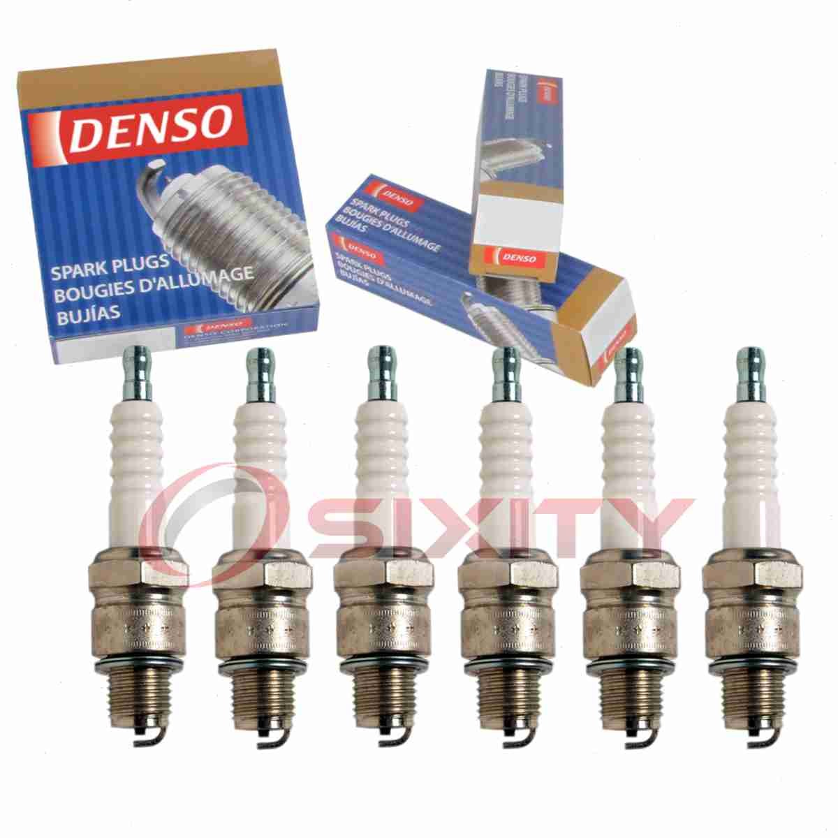 6 pc Denso Standard Spark Plugs for 1964-1969 Chevrolet Corvair 2.7L H6 hf