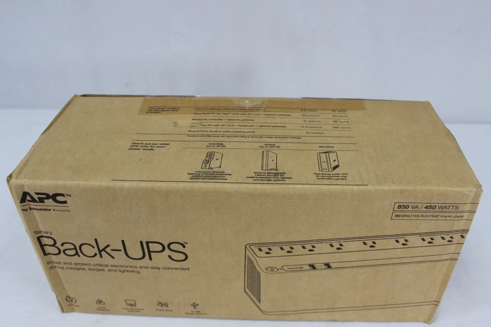 APC Back-UPS BE850M2 850VA / 450 WATTS, 2 USB Ports w Original Box - Image 2 of 4
