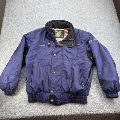 Vintage Descente Ski Jacket Retro Mens Medium Purple Hideaway Hood