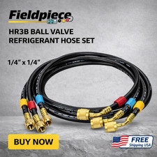 Fieldpiece HR3B Ball Valve Refrigerant Hose Set (3) 1/4 x 1/4 – Free Shipping US