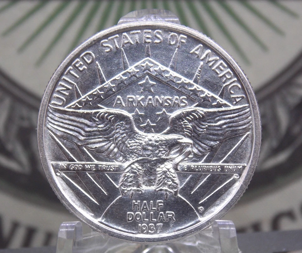 1937 "D" Classic Commemorative *ARKANSAS* Silver Half Dollar 50c #EC6 ECC&C, Inc - Image 2 of 3