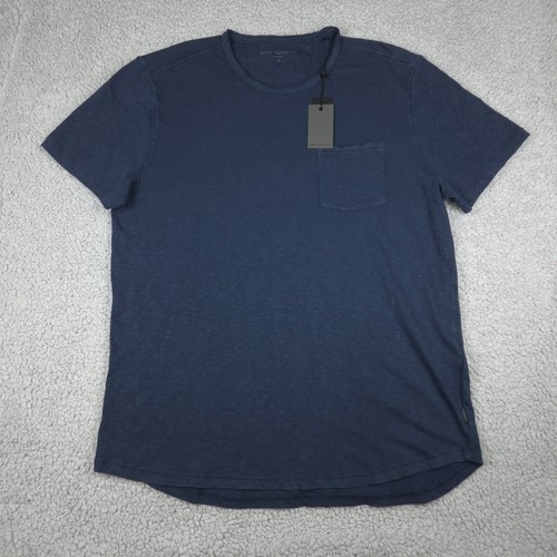 John Varvatos, NEW John Varvatos Cooper Vintage Crew Shirt Men's XL Pacific Blue Pocket Tee