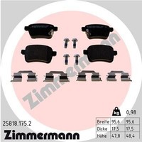 Zimmermann Bremsbelagsatz, Scheibenbremse 25818.175.2 Passend FüR Fiat