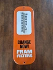 Vintage Fram Filter Service Metal Thermometer Sign Gas Oil Station Auto 16 inch