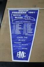Minyip Premiers 1991 Pennant Approx 300mm x 145mm Coach Players President ++++