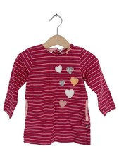Abito manica lunga bambina Liegelind taglia 86 rosso a righe cuore glitter