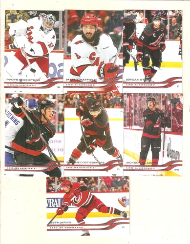 Carolina Hurricanes 2025-26 Upper Deck Series 1 Base Team Set -- 7 Cards