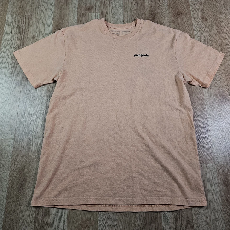 Patagonia Shirt Adult Large Salmon Cool Hiking Outdoors Responsibili-Tee Men - Image 2 of 4