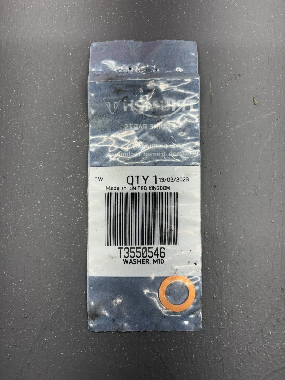 T3550546 | Triumph | Washer, Cu, Od, 16, X, Id, 10.2
