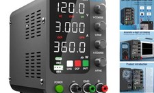 DC Power Supply Variable, 0-120V 0-3A Switching Bench Power 120V 3A USB-C