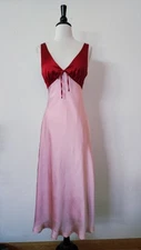 Anthropologie Midi Dress New Size Small Red Pink Satin Slip Y2K Romantic Wedding