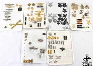 Lote de 108: Prendedores de Rango/Insignia Militar de EE. UU. Marines Marina Modernos y De Colección