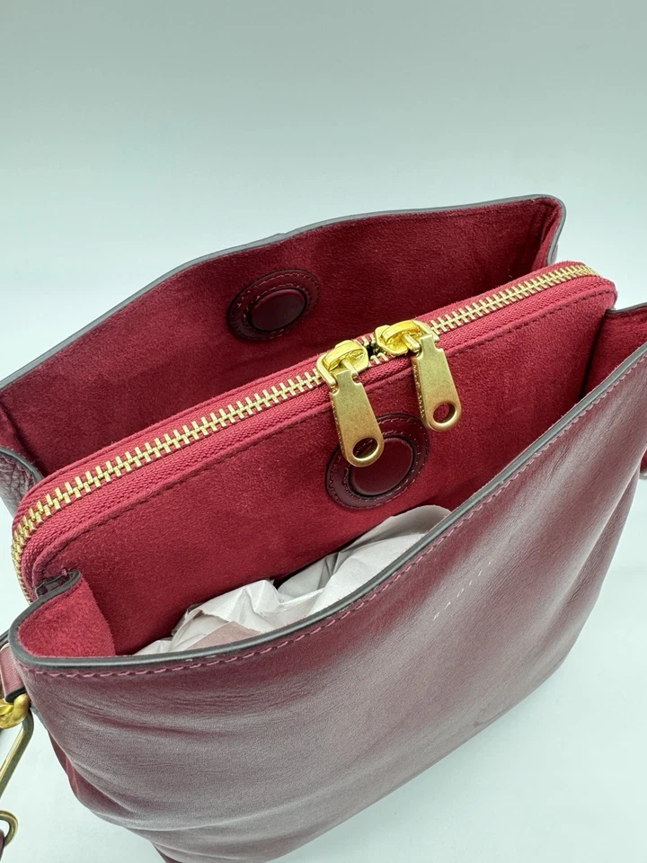 RADLEY Dukes Place pebbled leather middle compartment crossbody bag - BURGUNDY - Image 4 of 4