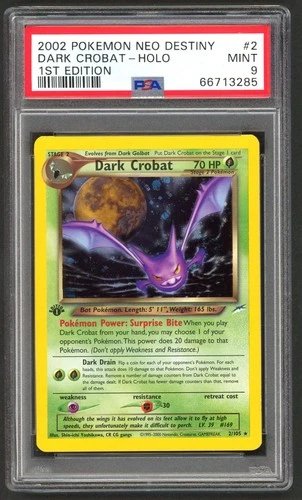 Pokemon Cards - PSA 9 1st Edition Dark Crobat 2/105 - Neo Destiny - MINT - PSA9