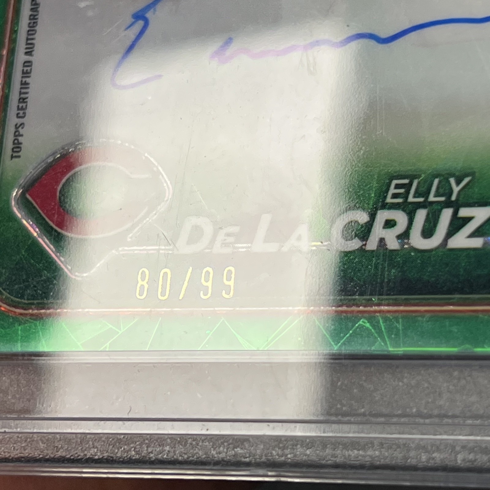 Elly De La Cruz Signed/Auto /99 PSA 10/Auto 10 Rookie RC CSA-ED Green Topps 2024 view 4