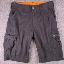 Wearfirst Shorts Mens 30 Black Rip Stop Cargo Utility Hiking Stretch Fit31x10.5