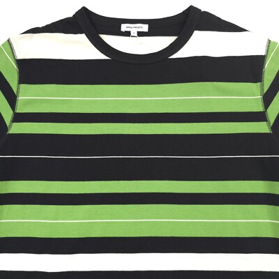 $115 Norse Projects Holger Tab Series Alp Green Striped Tee T-Shirt Mens Medium
