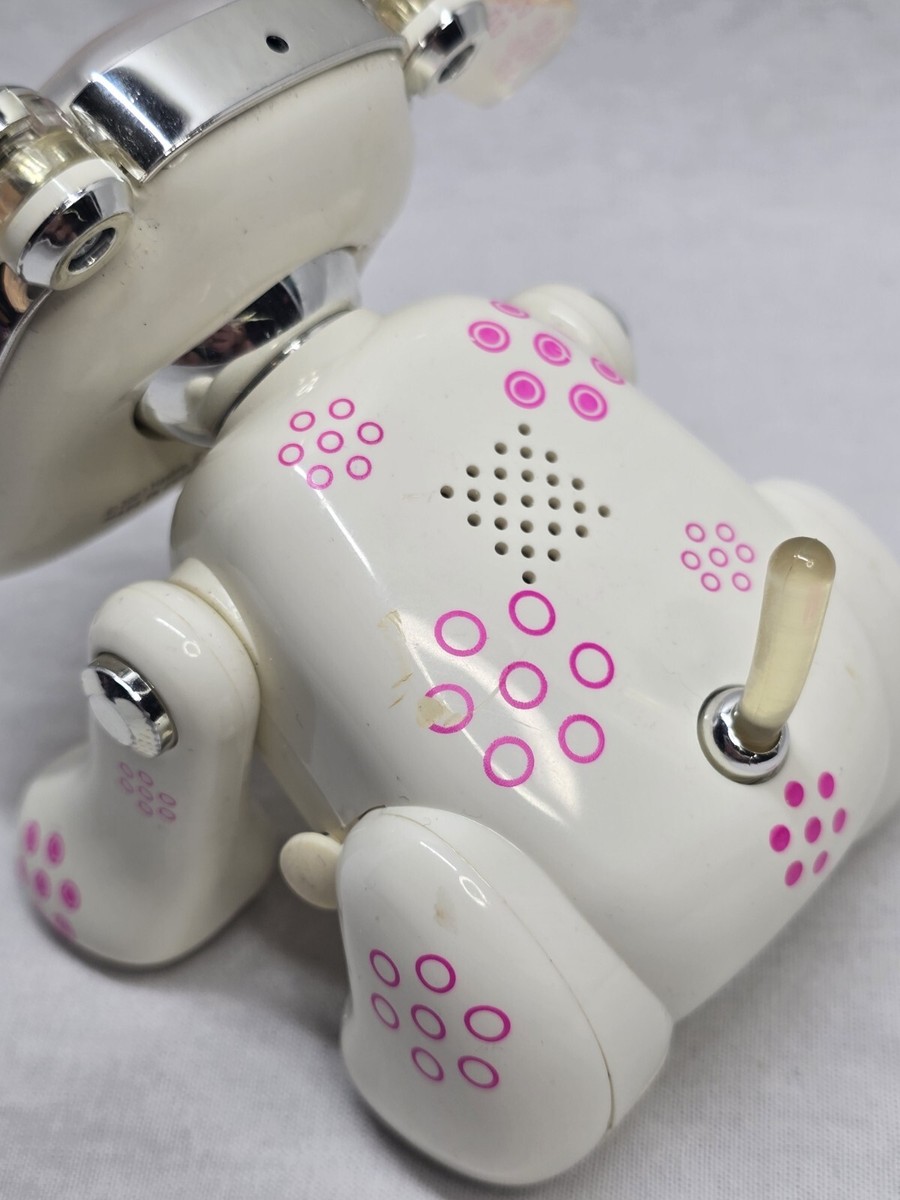Hasbro Sega iDog Amp'd Robot Dog White Pink Dots Speaker 2007 NOT