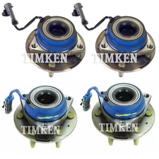 Front and Rear Wheel Bearing & Hub Assy Kit Timken For Cadillac STS AWD 6 Stud