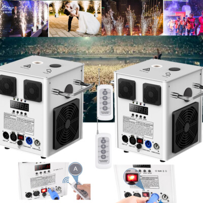 2Pack Cold Spark Machine 700W Wireless Remote Control Firework Stage Effect Show