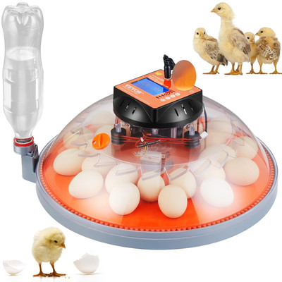 Egg Incubator, Automatic Turner Temp/Humidity Control 24 Eggs Hatcher, ABS Shell