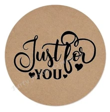JUST FOR YOU KRAFT ENVELOPE SEALS LABELS STICKERS SMALL BUSINESS