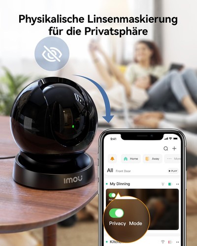 Imou 8MP Überwachungskamera Innen 360° WLAN Baby Monitor AI Haustier Erkennung - Bild 8 von 10