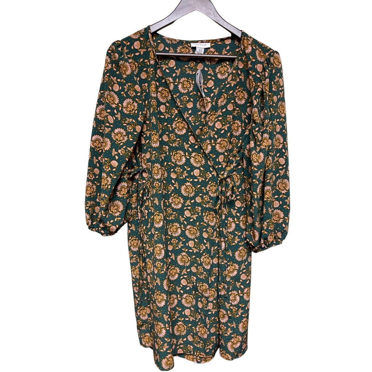 topshop green floral wrap dress NEW! Willmor Print Maternity Women's Size 10 slip ons