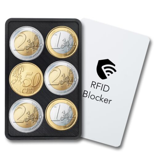 Münzfach Coin Card kompatibel mit I-Clip & Slim Wallets inkl. RFID-Blocker - Afbeelding 1 van 9