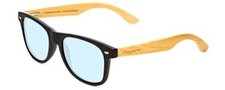 Coyote Woodie Designer Blue Light Glasses 2.00 in Black Silver Brown Bamboo 52mm