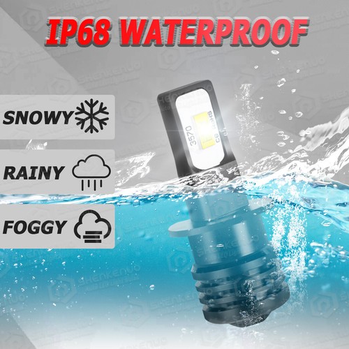 2x H3 3570 CSP LED fog spot light bulbs Kit 11000lm 100W 12v-24v perfect beam - Picture 4 of 12