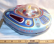 X-09 SPACE SURVEY FLYING SAUCER SPACE BATTERY TIN TOY MODERN TOYS JAPAN WORKS