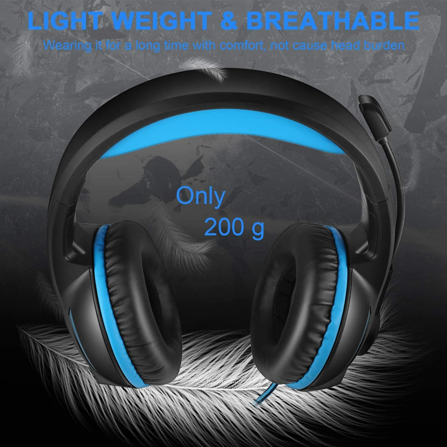 Gaming Headset with Microphone for Xbox One PS4 PC Headphones with mic-image