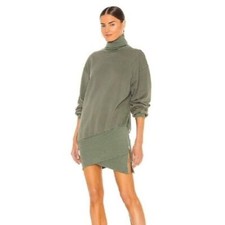 Young Fabulous & Broke Olive Green Turtle Neck Asymmetric Sweater Dress Small