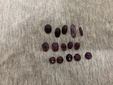 Vintage Lot Czech Faceted Oval Round Glass Purple Rhinestones