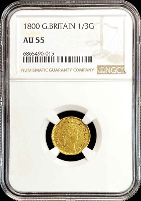 1800 GOLD GREAT BRITAIN 1/3 GUINEA KING GEORGE III COIN NGC ABOUT